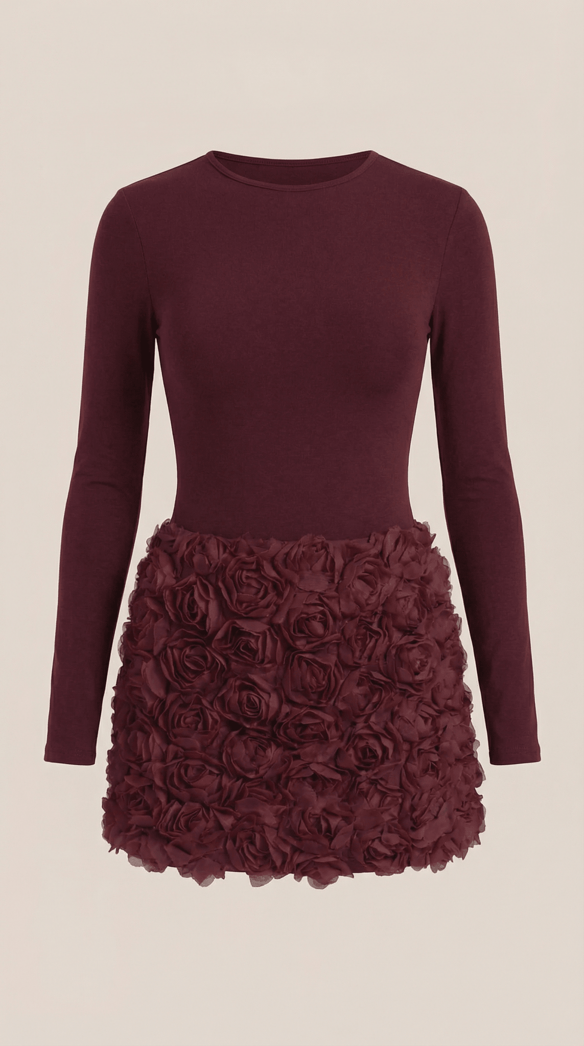 Women Mini Dress Long Sleeve Above Knee Fitted Silhouette