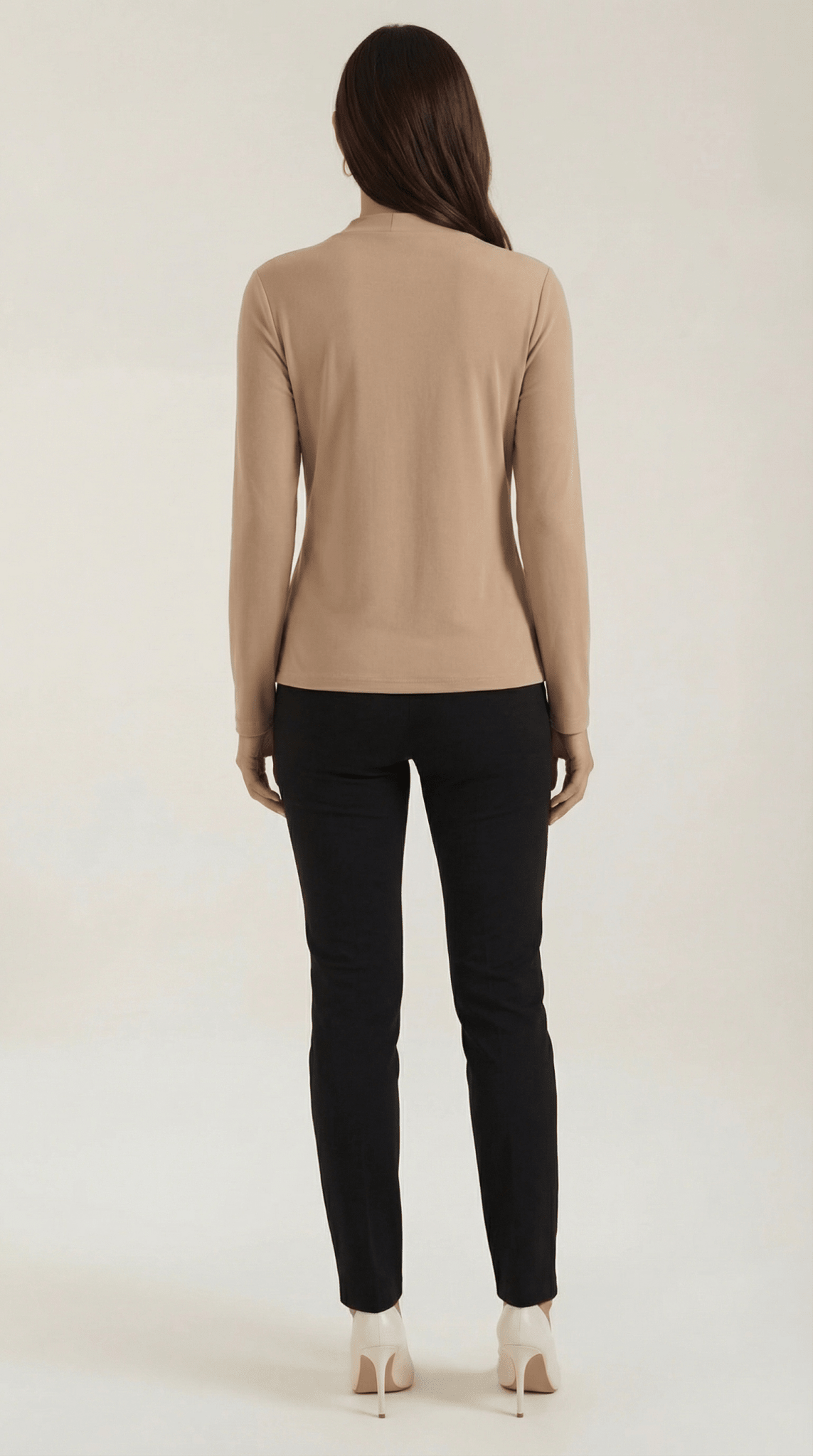 Women's Blouse — Long Sleeve Stand-Up Collar Regular Fit