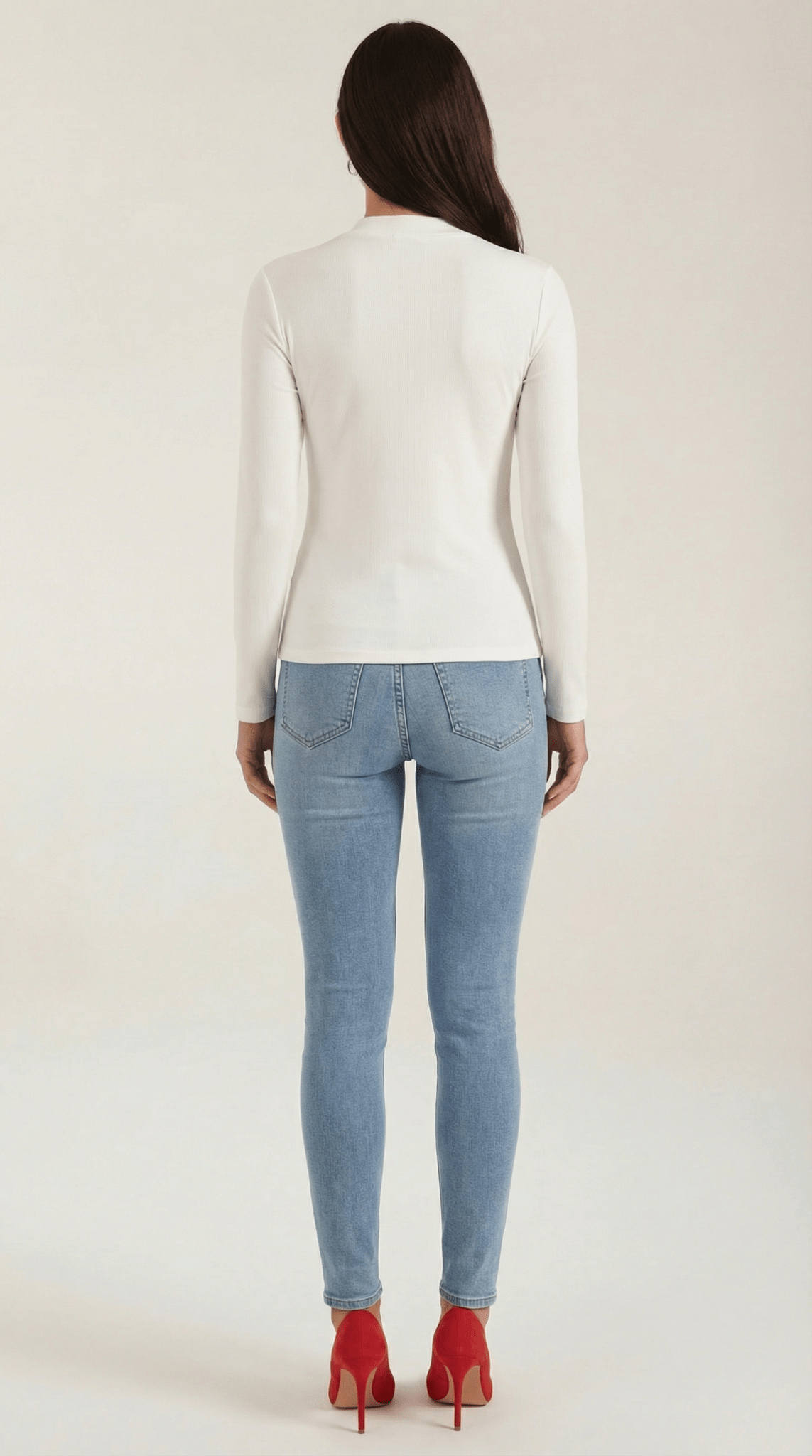 Women's Blouse — Long Sleeve Stand-Up Collar Regular Fit