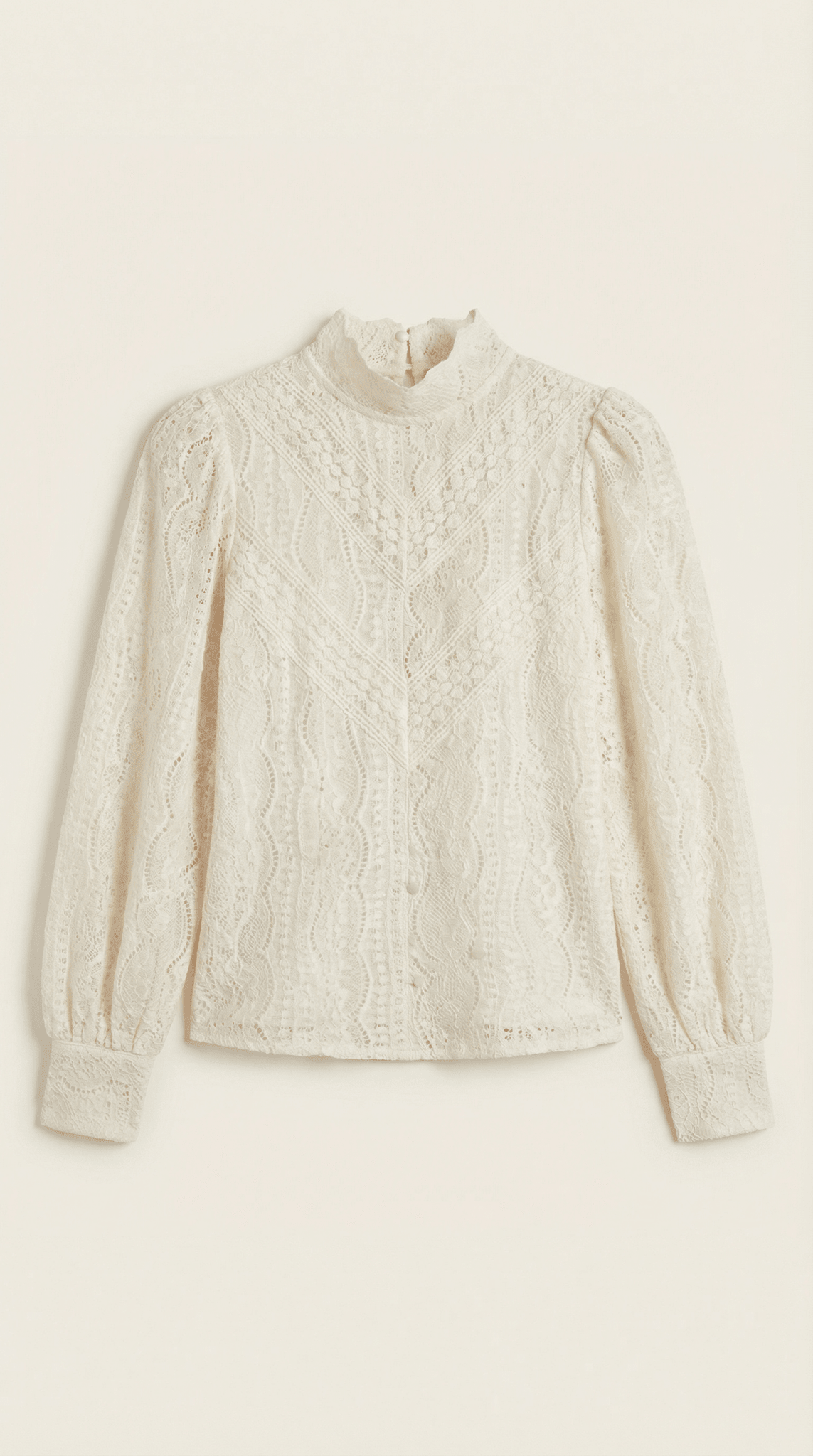 Women's Blouse — Long Sleeve Stand-Up High Collar Neckline