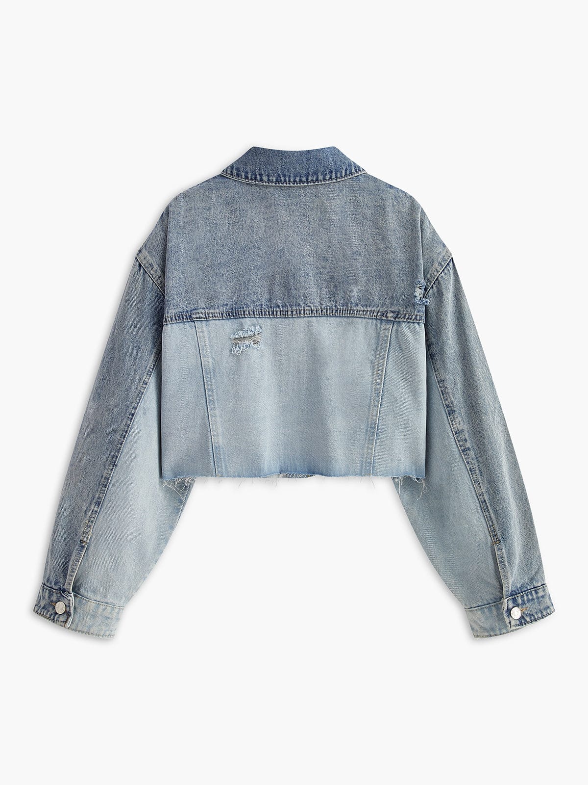 Women's Cropped Jacket — Loose Fit Front Button Closure