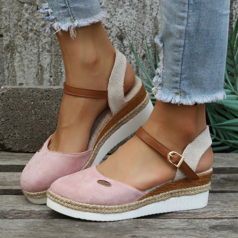 Women's Espadrille Sandals — Rounded Toe Ankle Strap Design