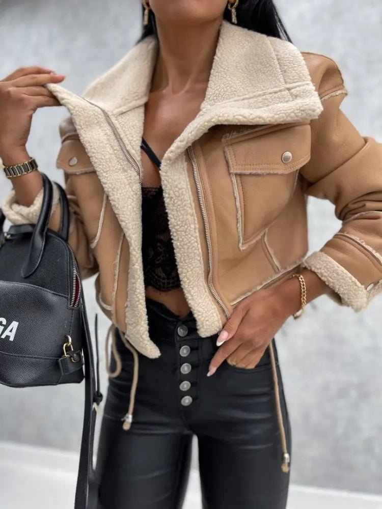 Women's Jacket — Front Zipper Closure With Fleece Lining