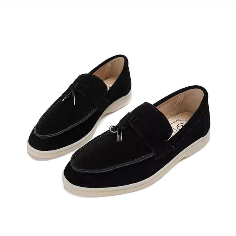 Women's Loafers — Slip-On Flat Sole Low Profile Closed Design