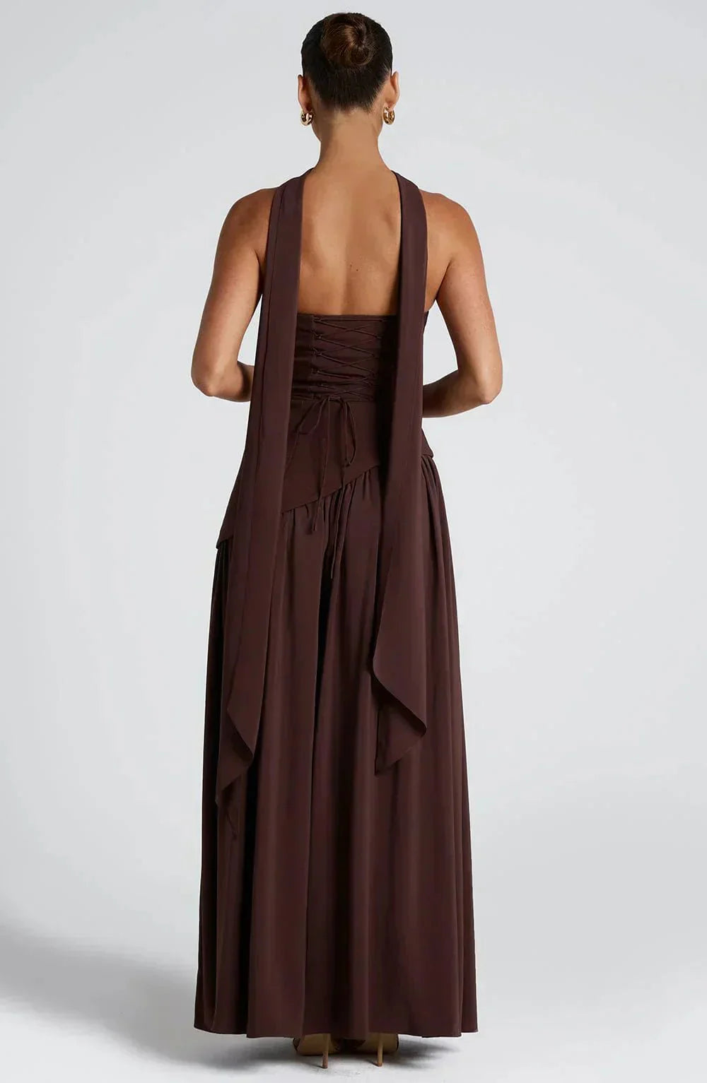 Women's Maxi Dress — Strapless High Slit Figure Hugging Fit