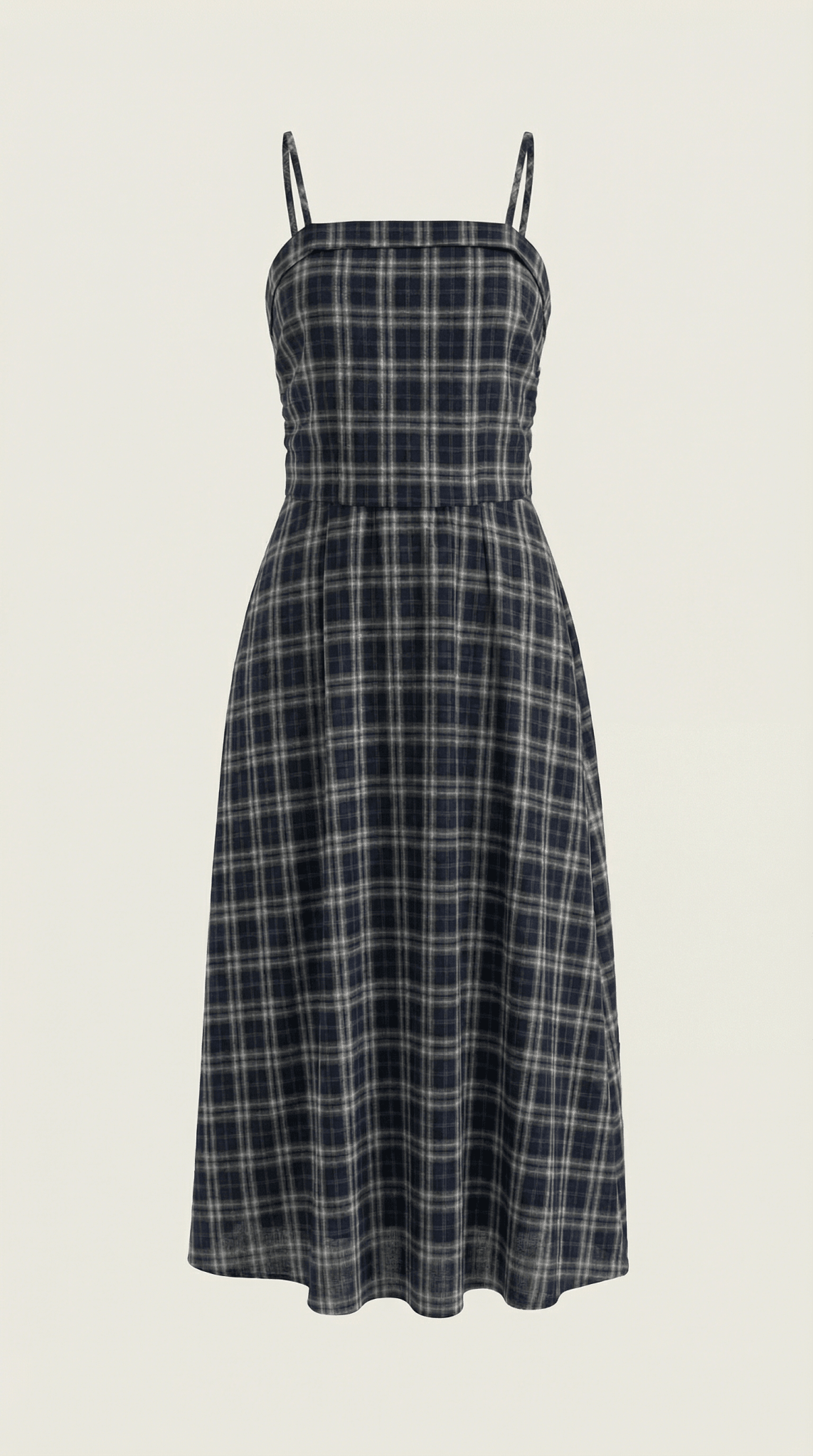 Women's Midi Dress - Square Neckline Sleeveless Loose Fit