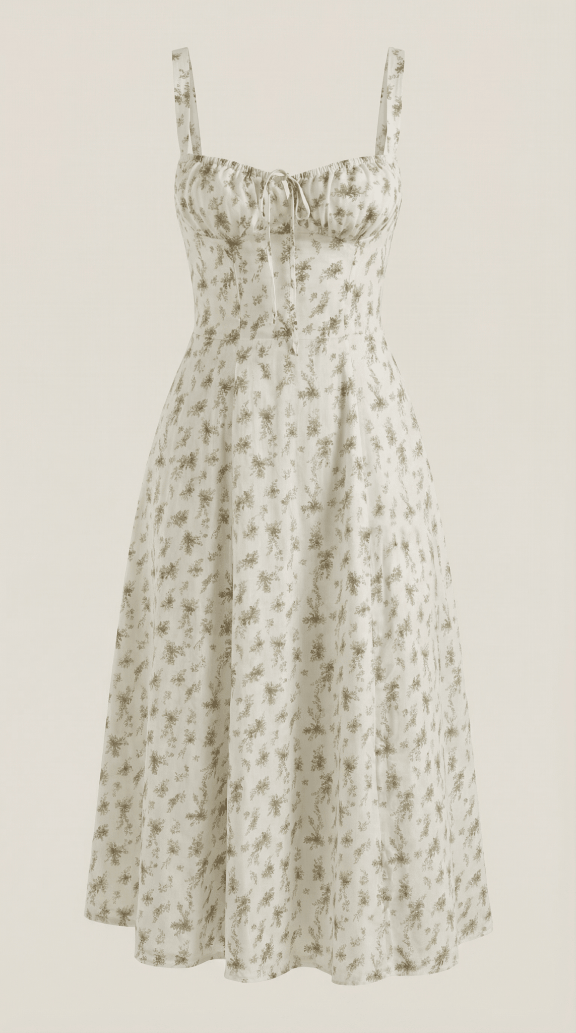 Women's Midi Dress - Sweetheart Neckline Lace-Up Structured Fit