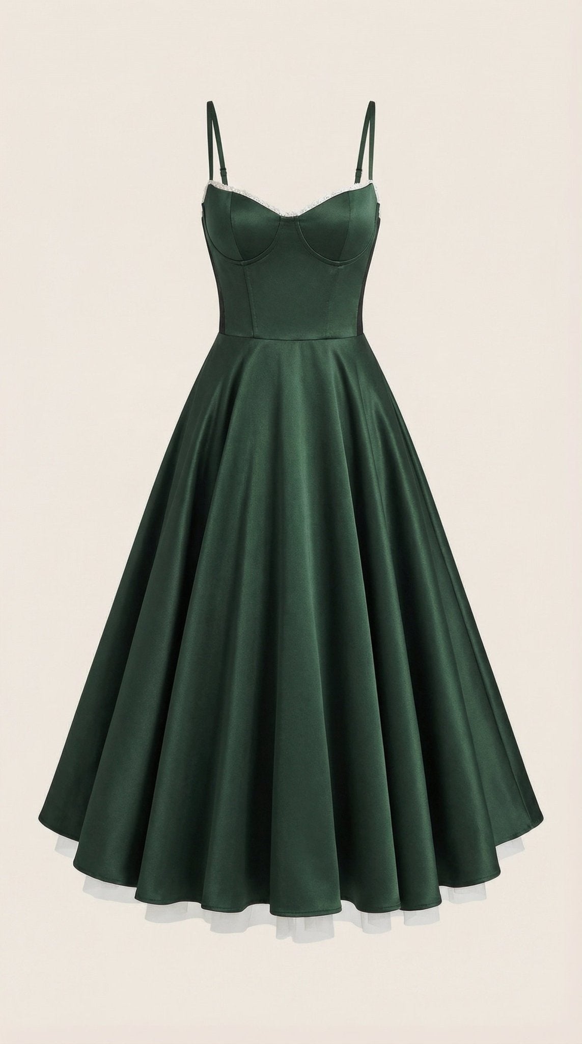 Women's Midi Dress - Sweetheart Neckline & Spaghetti Straps