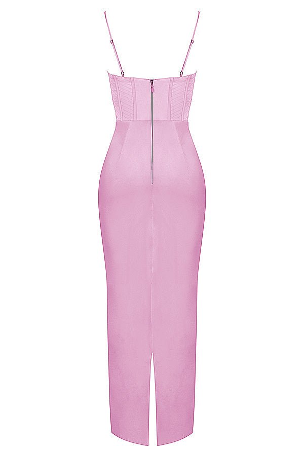 Women's Mini Dress — Bodycon Fit Pleated Tie-Back Closure