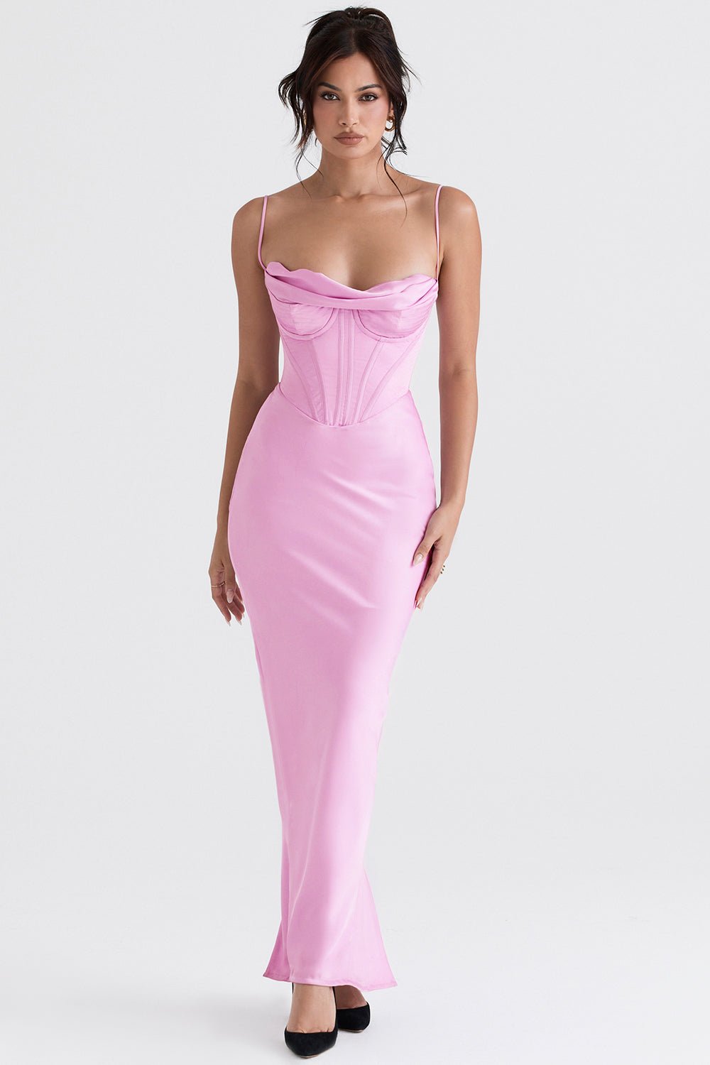 Women's Mini Dress — Bodycon Fit Pleated Tie-Back Closure