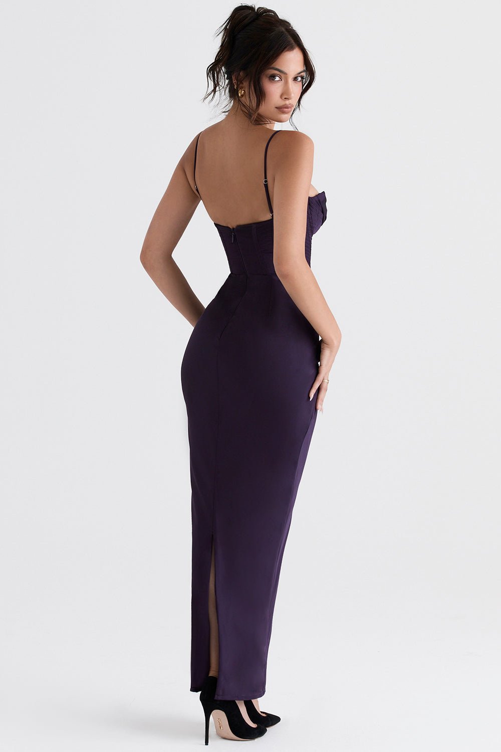 Women's Mini Dress — Bodycon Fit Pleated Tie-Back Closure