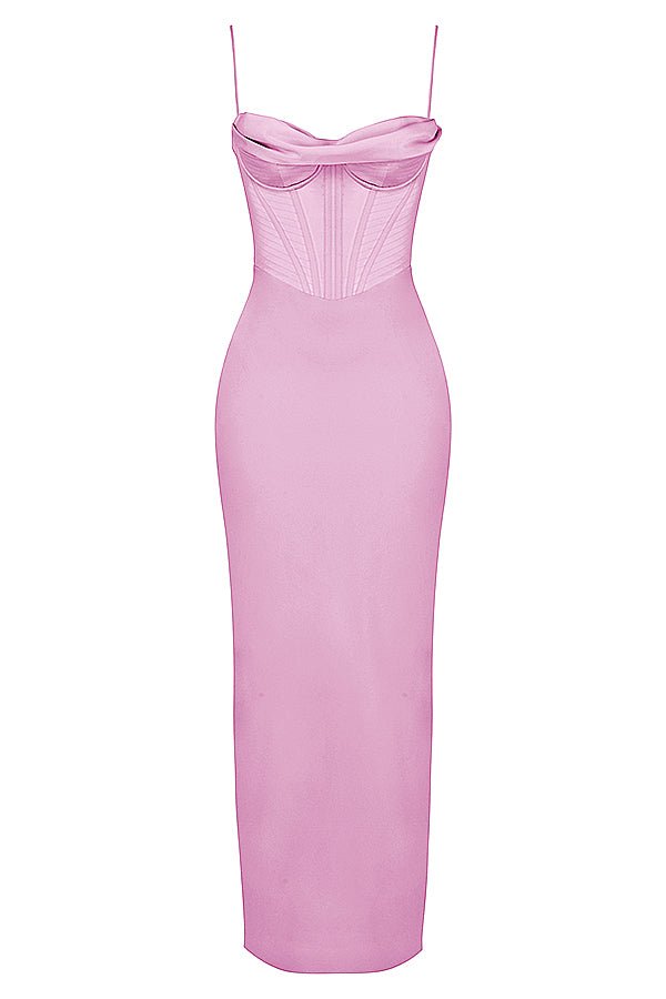 Women's Mini Dress — Bodycon Fit Pleated Tie-Back Closure