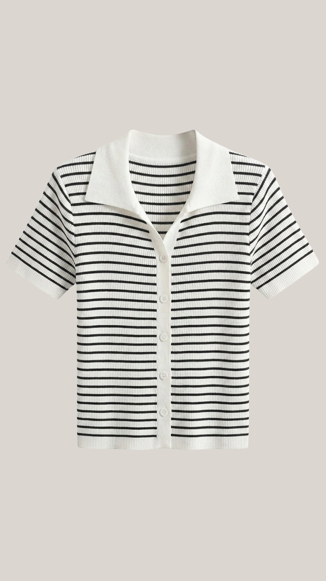 Women's Polo Shirt — Front Button Placket Collar Design