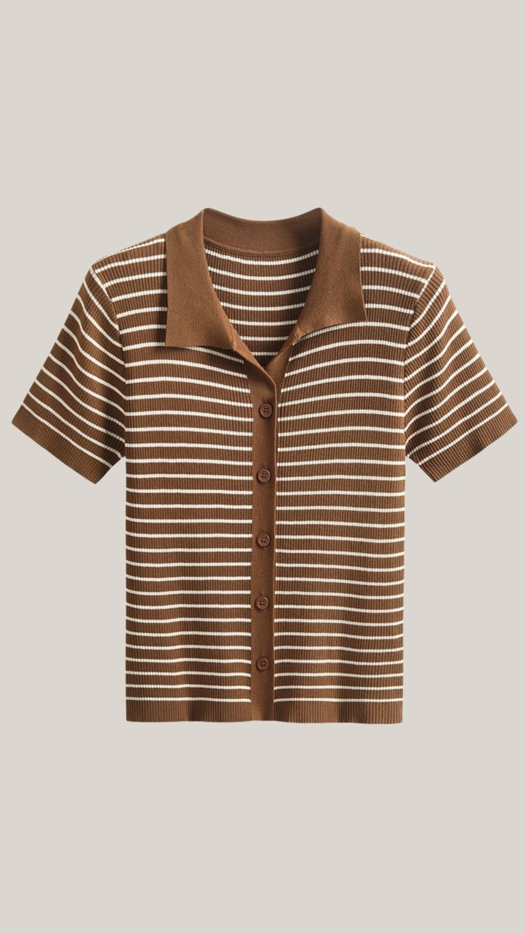 Women's Polo Shirt — Front Button Placket Collar Design