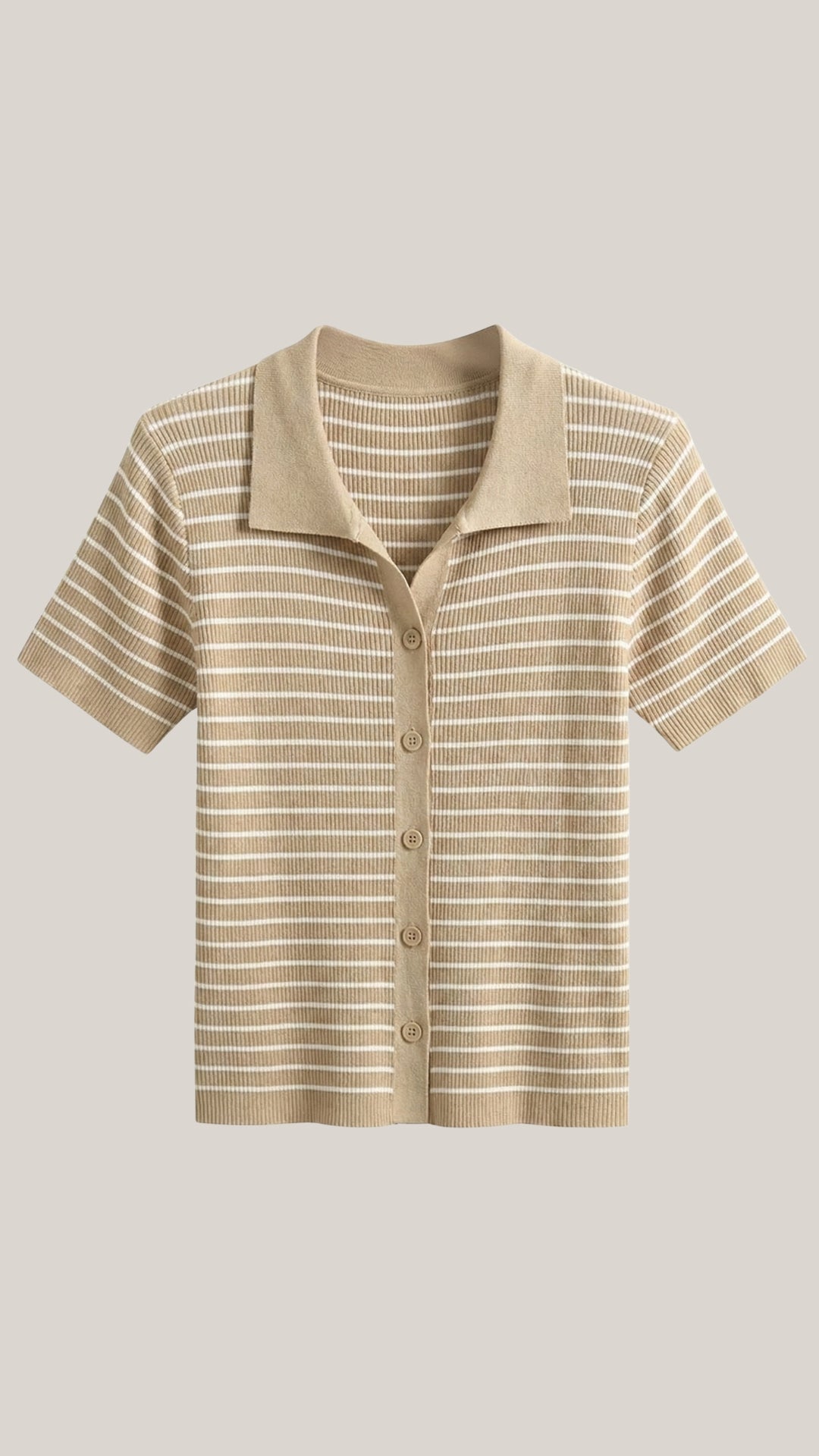 Women's Polo Shirt — Front Button Placket Collar Design