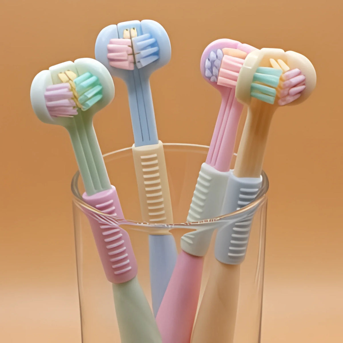 Yalina 3-sided toothbrush for adults and children