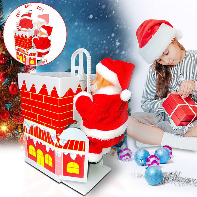 Animated Electric Santa Claus Ladder Climber with Christmas Music