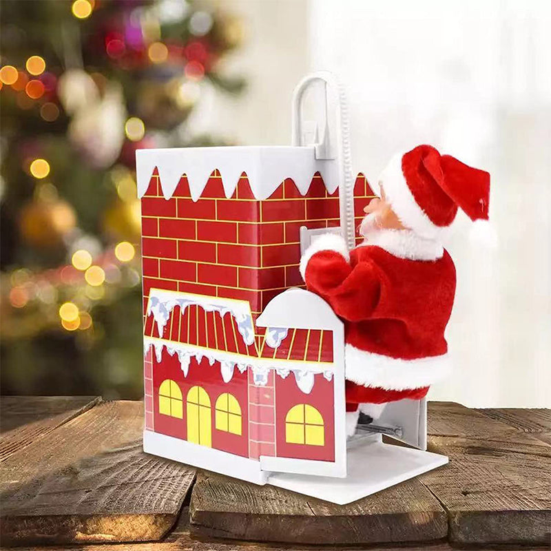 Animated Electric Santa Claus Ladder Climber with Christmas Music