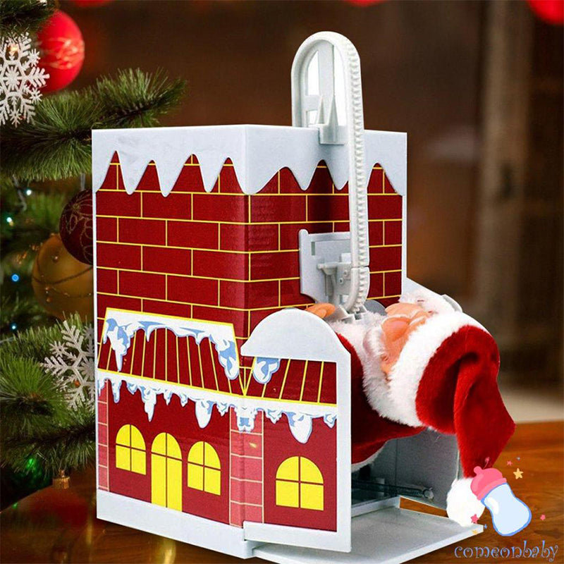 Animated Electric Santa Claus Ladder Climber with Christmas Music