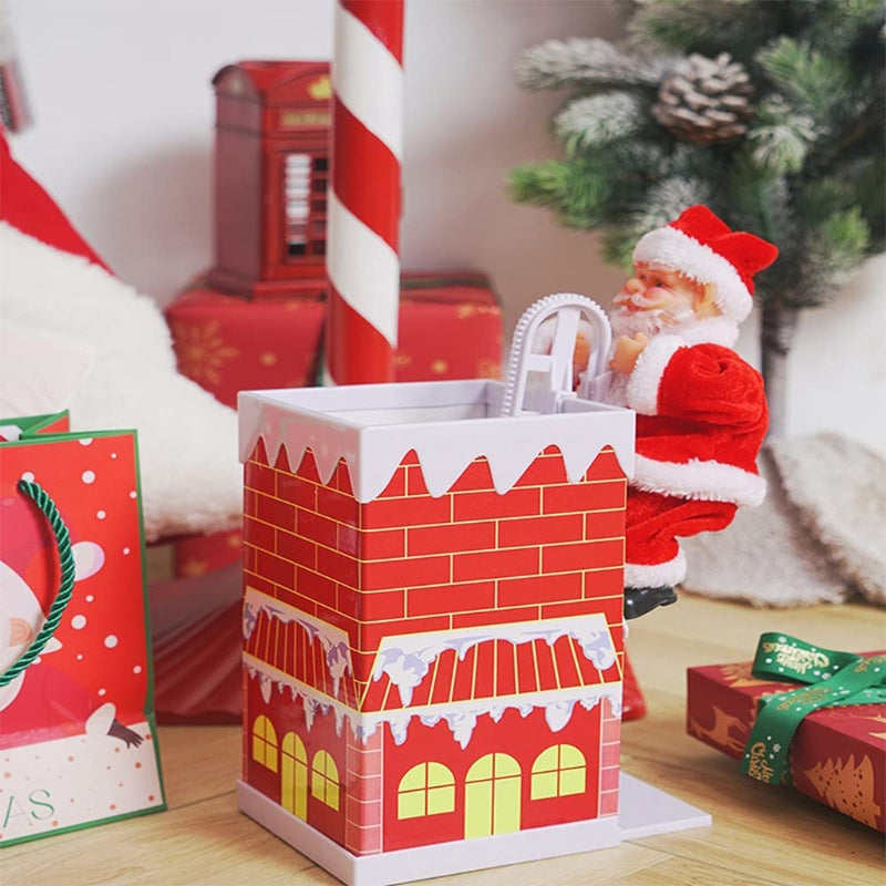 Animated Electric Santa Claus Ladder Climber with Christmas Music