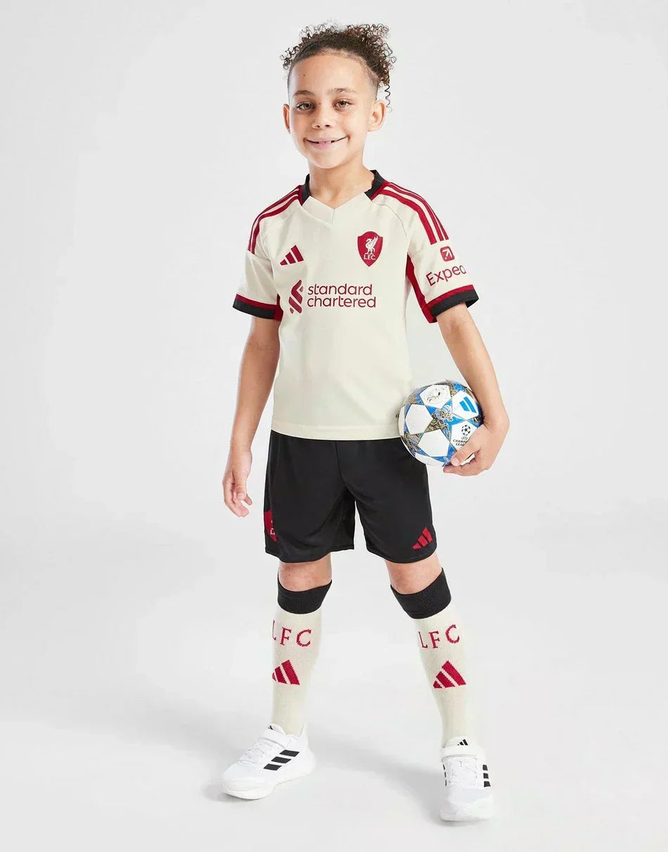 Tenue de football extérieure pour enfants de Liverpool 2025-26