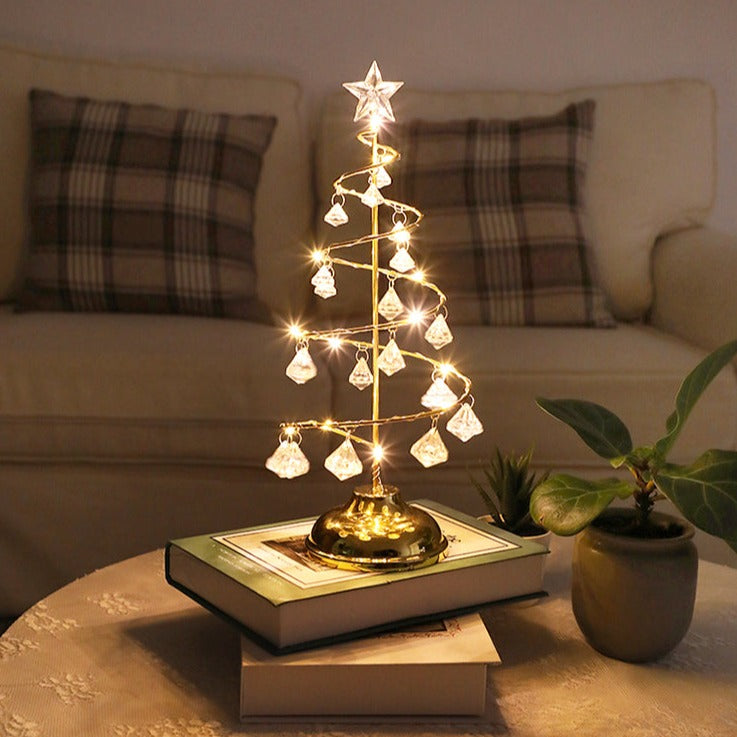 Crystal Christmas Tree Table Lamp — Reusable Night Light