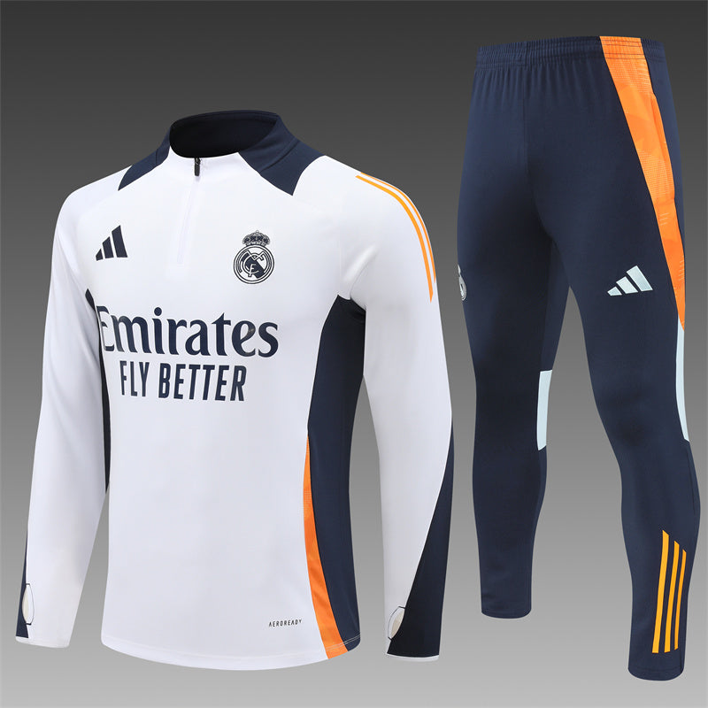 Tuta bianca e arancione del Real Madrid 2024/2025