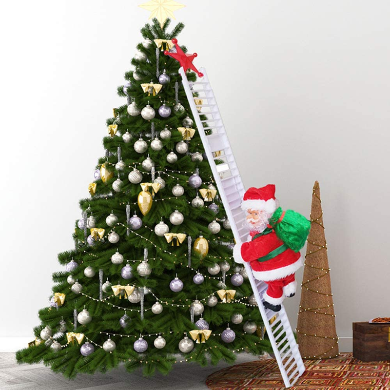 Animated Electric Santa Claus Ladder Climber with Christmas Music