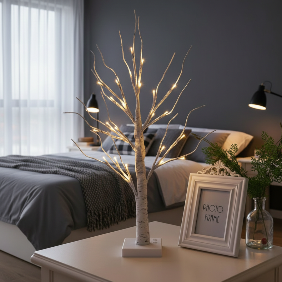 Birch Tree LED Branch Display — Sculptural Form, Soft Natural Glow