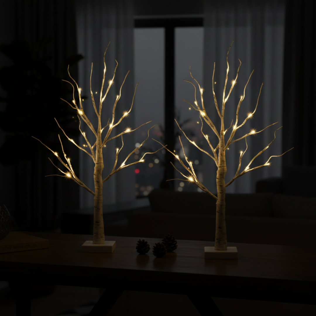 Birch Tree LED Branch Display — Sculptural Form, Soft Natural Glow
