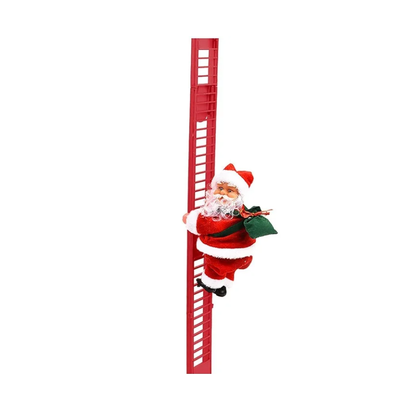 Animated Electric Santa Claus Ladder Climber with Christmas Music