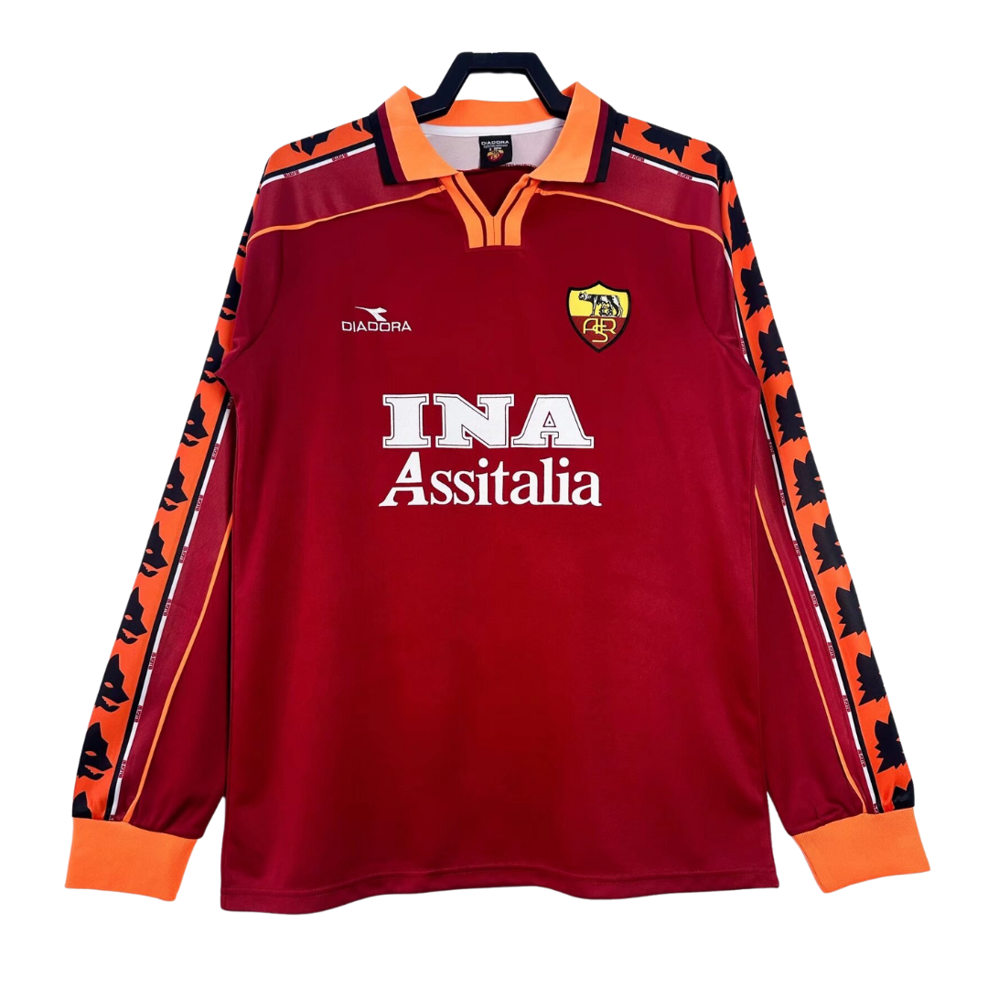 Tenue rétro domicile à manches longues de l’AS Roma - 1998-99
