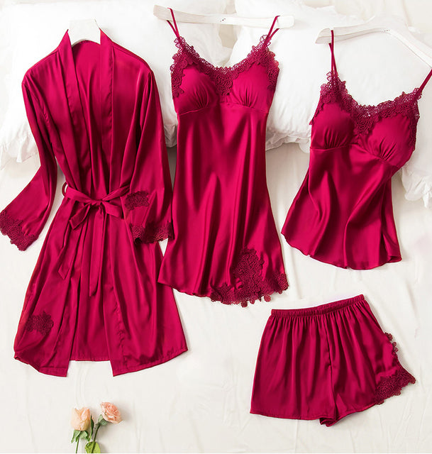 5 piece silk pajama set celinoe