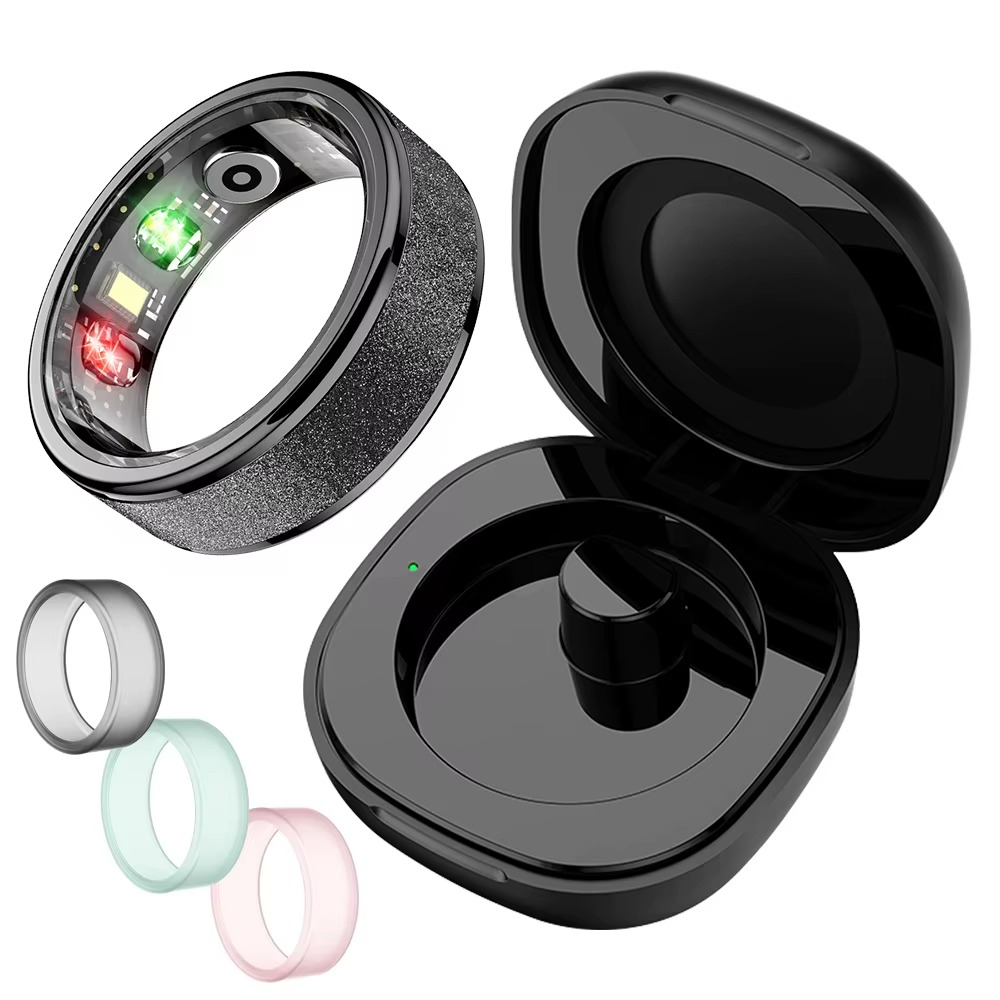 Smart Ring with Charging Case – Heart Rate SpO2 Sleep Monitor – 39 Days Battery – IP68 – No Subscription