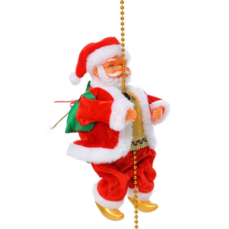 Animated Electric Santa Claus Ladder Climber with Christmas Music