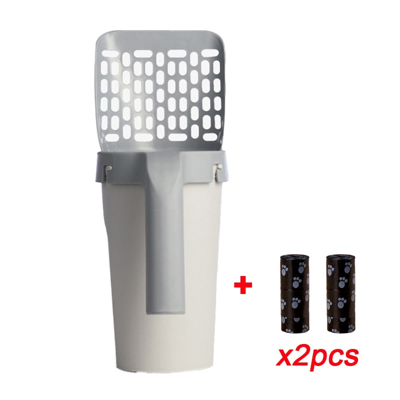 Self-cleaning litter scoop