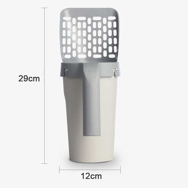 Self-cleaning litter scoop