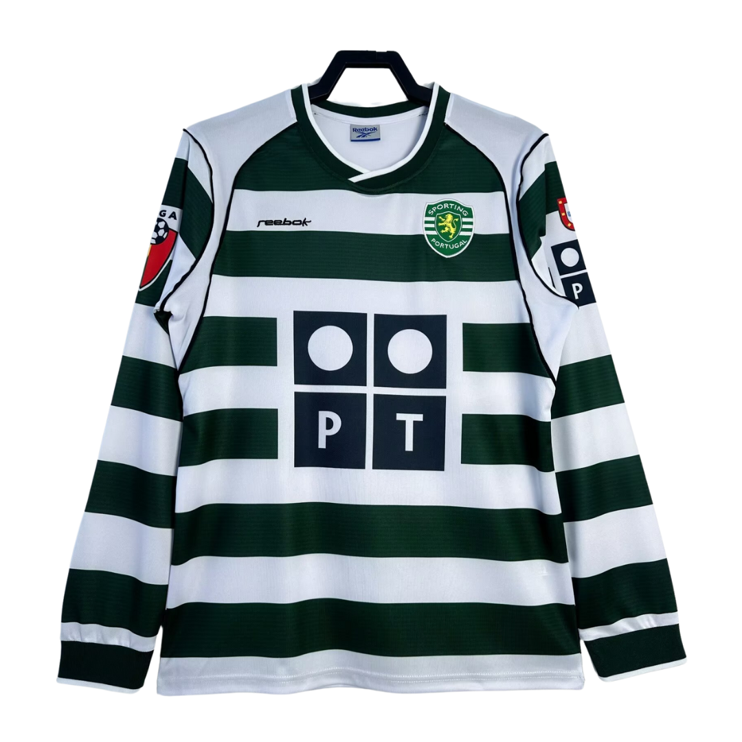 Maglia a maniche lunghe da casa dello Sporting Portogallo - 2001-03