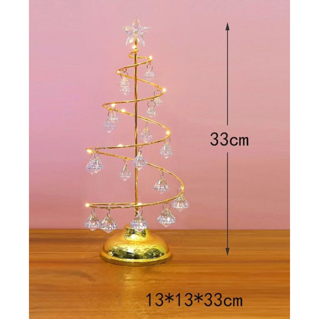 Lampe de table en forme de sapin de Noël en cristal — veilleuse réutilisable