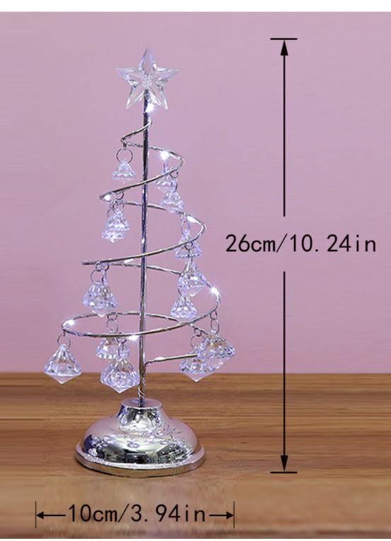 Lampe de table en forme de sapin de Noël en cristal — veilleuse réutilisable