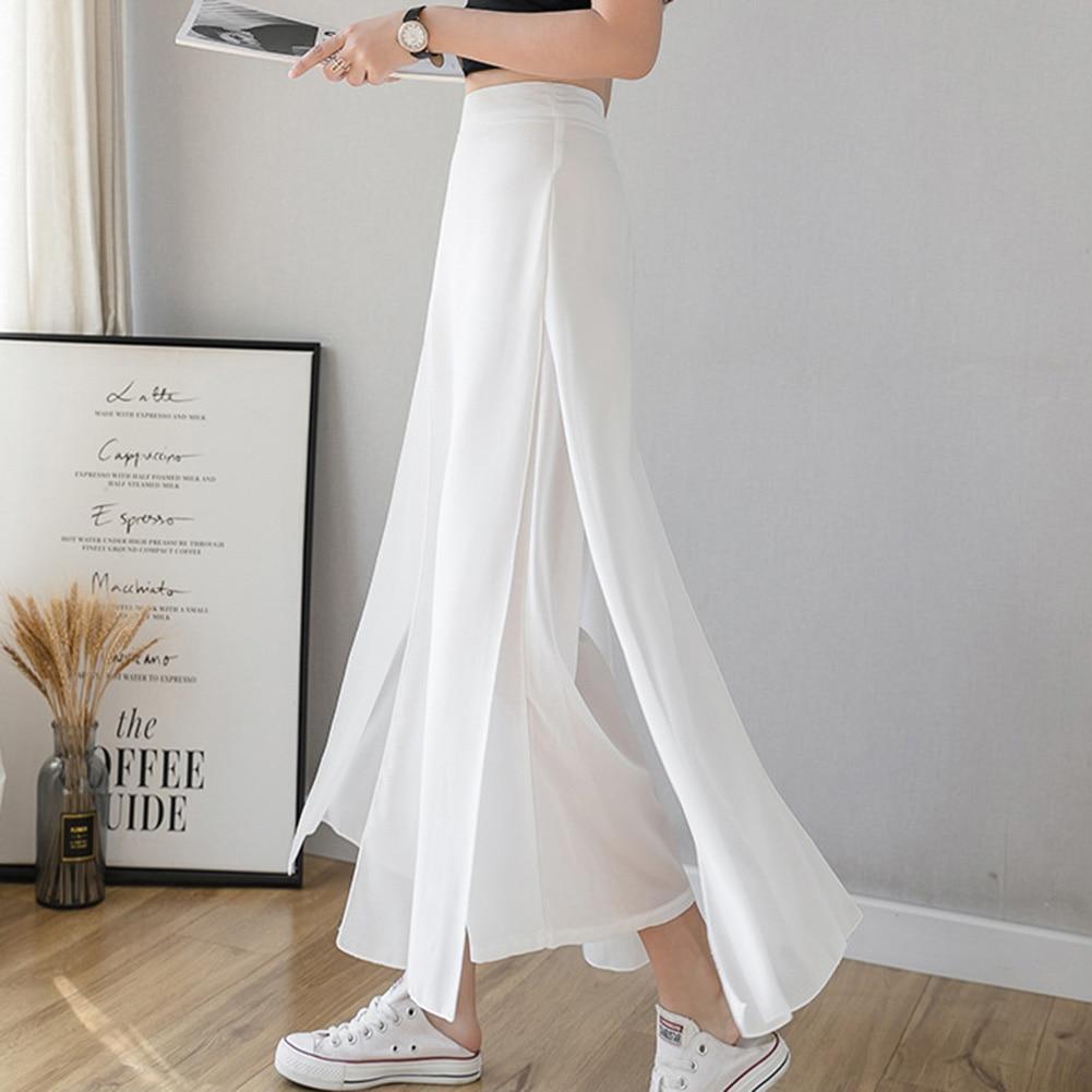 Ice Silk Chiffon Wide-Leg Pants