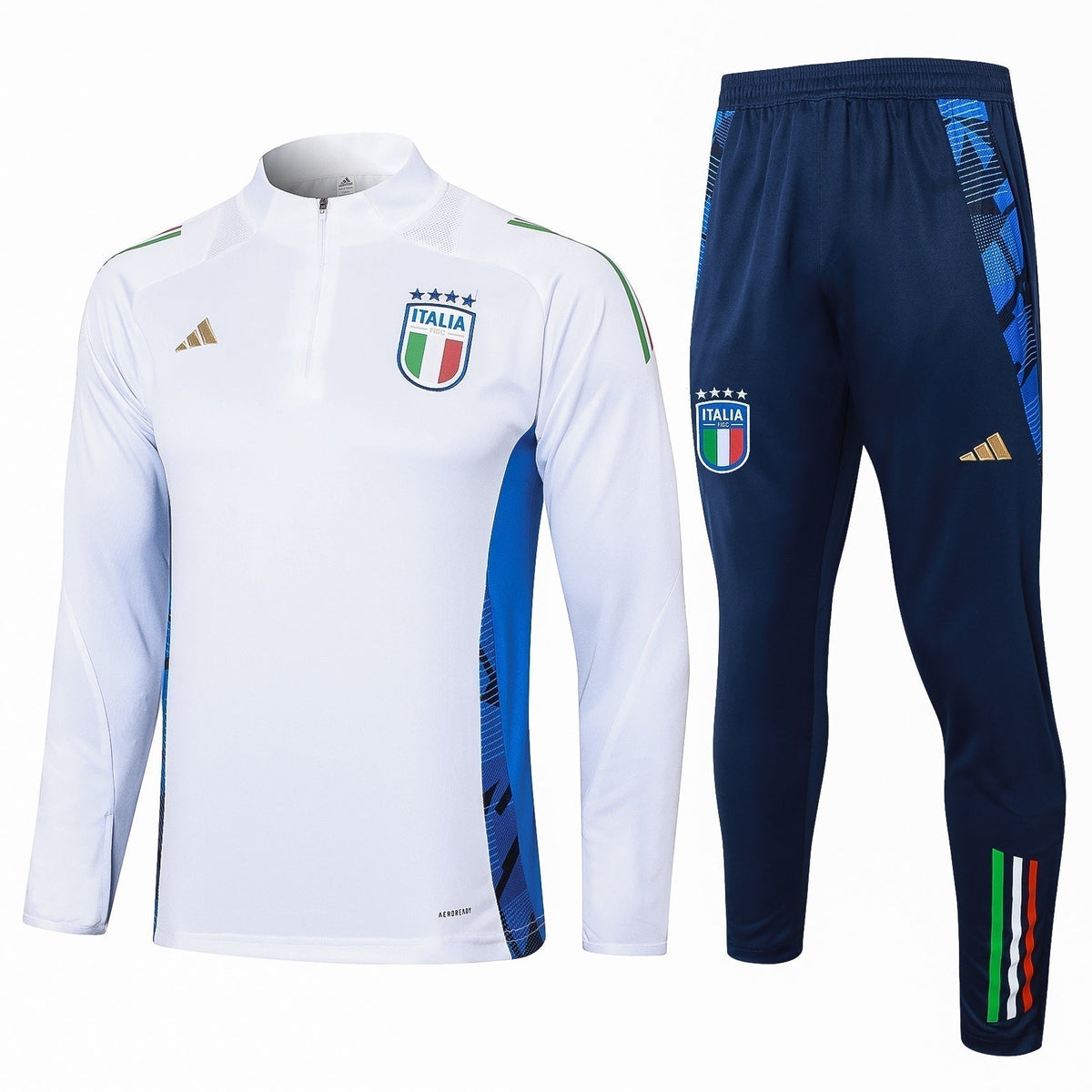 Tuta bianca dell'Italia 24-25 con mezza zip
