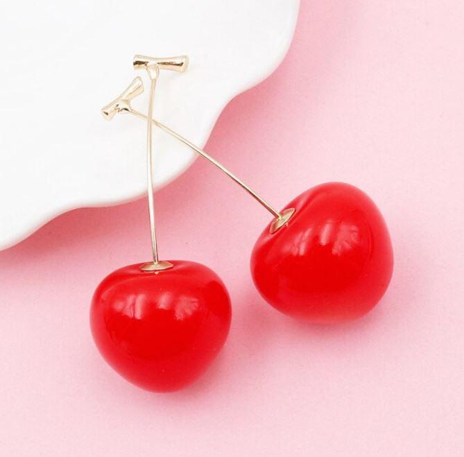 3d cherry earrings
