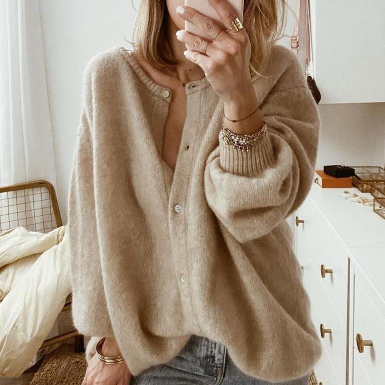 Cardigan Women Warm Elegant Long Sleeve All-Round Sweater