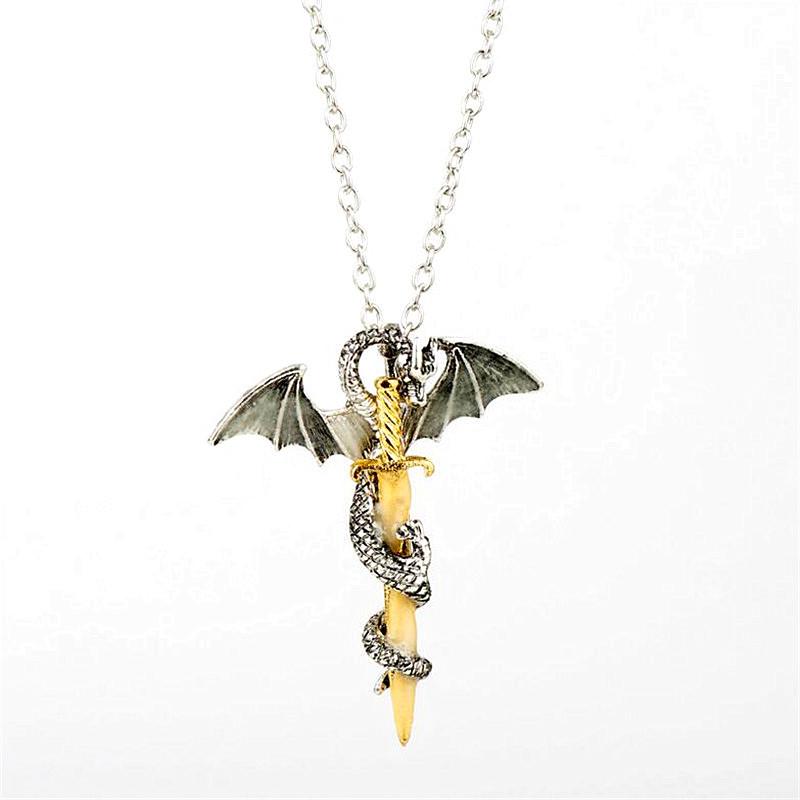 Dragon sword necklace in the dark