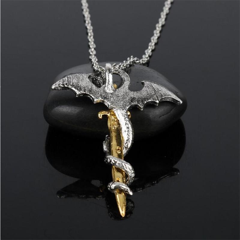 Dragon sword necklace in the dark