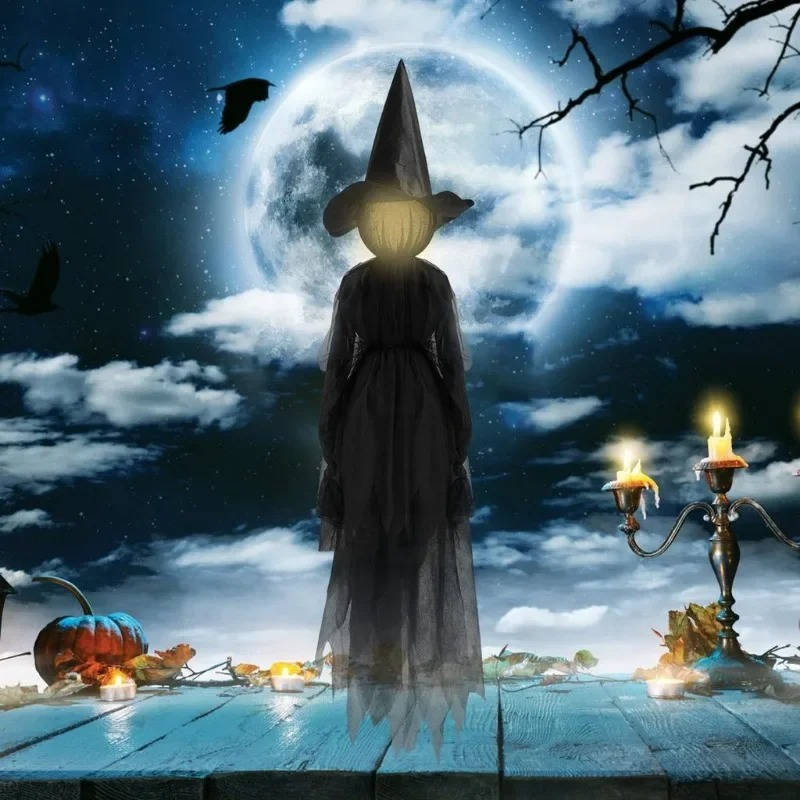 3PCS Indoor And Outdoor Halloween Decorations - Sound Activated Hand Holding Witch | Filindra