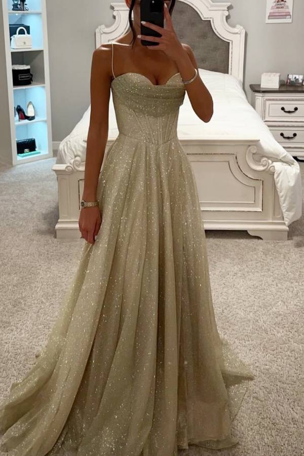 Evening Gown Women Elegant Glitter Maxi Fit Chic Look