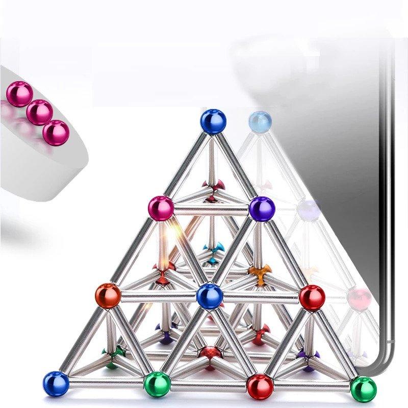 Toy sticks and magnetic balls
