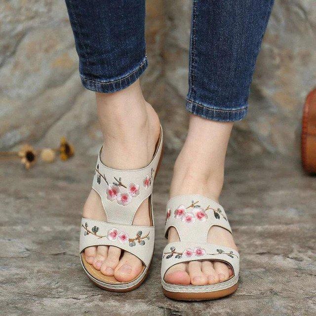 Women’s colorful flower orthopedic sandals
